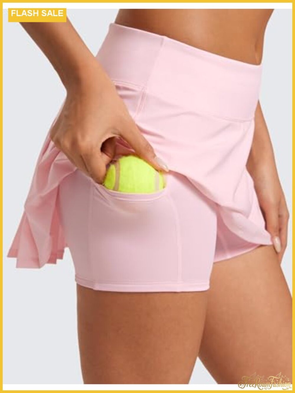 Mid Waisted Pleated Tennis Skort with Built-in Shorts and Pockets